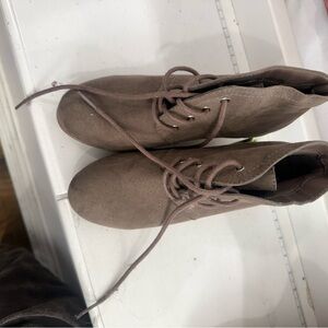 Brown Lace-Up Ankle Boots